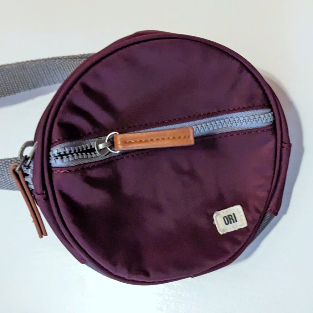 ORI London Paddington Round Hip Bag Plum 6.5 in